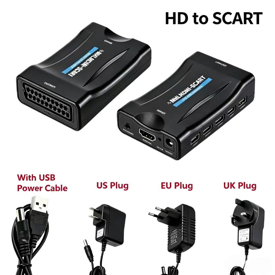 Scart To Hdmi - Convertitore HDMI-Compatibile a Scart 1080P, Adattatore